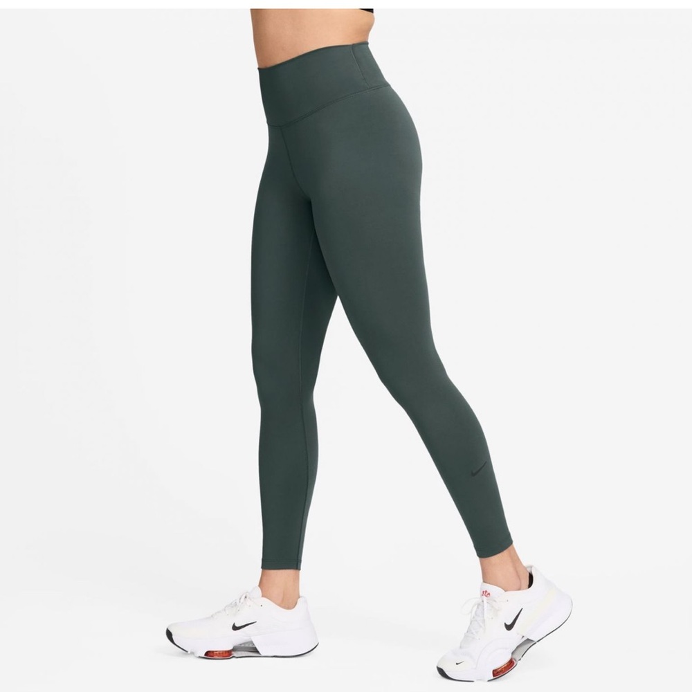 NIKE ONE HIGH-WAIST FULL-LENGTH LEGGINGS – WOMEN VINTAGE GREEN/WHITE